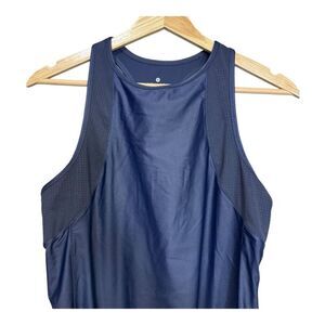 Athleta Fit Fast blueHigh Neck Racerback Workout‎ Running Tank Top Size S